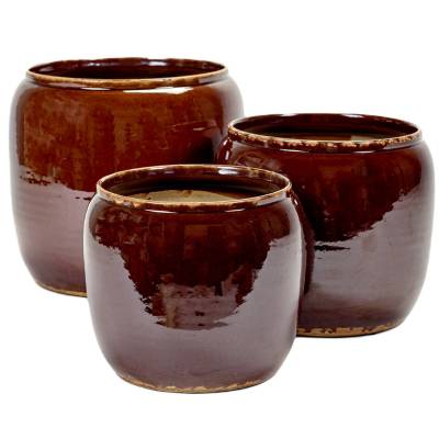 Cache Pot De Plante GLAZED SHADES COSTA / 4 Dimension / Terre Cuite / Brun / Serax