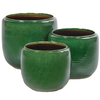 Cache pot de fleurs GLAZED SHADES COSTA / 3 dimensions / Vert