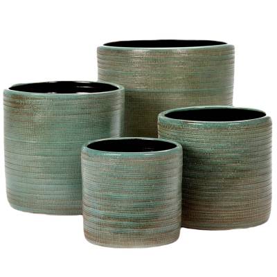 Cache Pot De Plante GLAZED SHADES STRUCTURE / 4 Dimension / Terre Cuite / Vert Terre / Serax