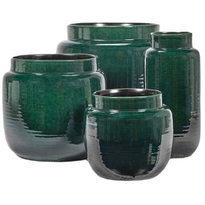 Cache pot de fleurs GLAZED SHADES / 3 dimensions / Vert Foncé