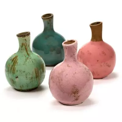 Vase, pot PASTELS / H. 24 - Ø 17 cm / Faïence / Vert, Rose, Fushia, Vert foncé / Serax