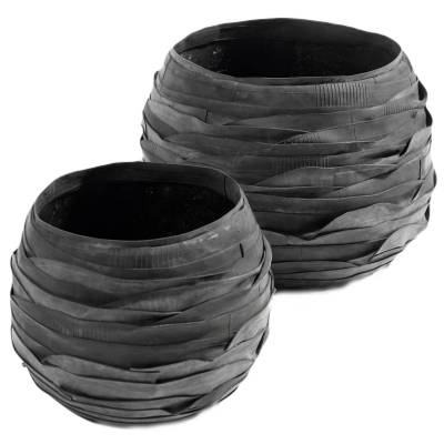 Pot de fleurs RUBBER / Lot de 2 / Ø 27 cm / Noir