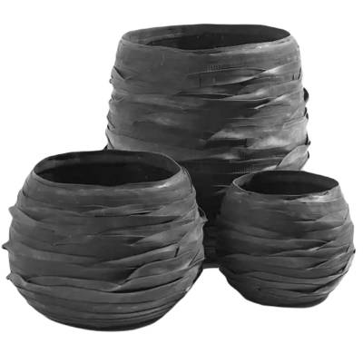 Pot de fleurs RUBBER / Lot de 3 / Noir