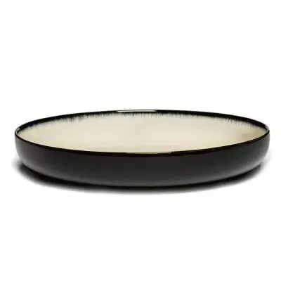 Assiette creuse DÉ / Porcelaine / Noir Int Blanc / Serax