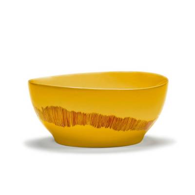 Bol FEAST- Ø. 16 cm / Porcelaine / Jaune - Noir / Serax