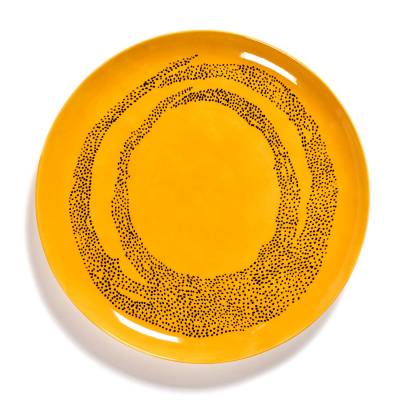 Assiette plate FEAST L / Porcelaine / Jaune Noir / Serax