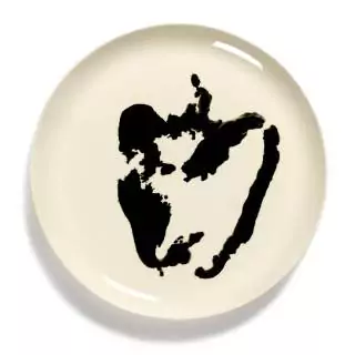 Assiette plate FEAST L / Ø. 26,5 cm / Porcelaine / Blanc - Noir