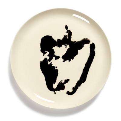 Assiette plate FEAST L / Ø. 26,5 cm / Porcelaine / Blanc - Noir