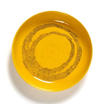 Assiette haute FEAST / Porcelaine / Jaune - Noir / Serax