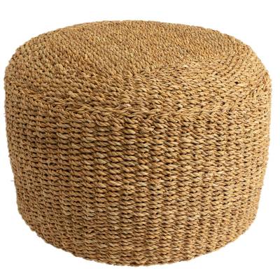 Pouf de salon HOGLA - Ø. 59 cm / Jute - Coton Recyclé