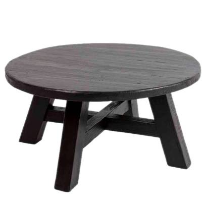 Table basse COFFEE - Table ronde / Bois Recyclé Noir