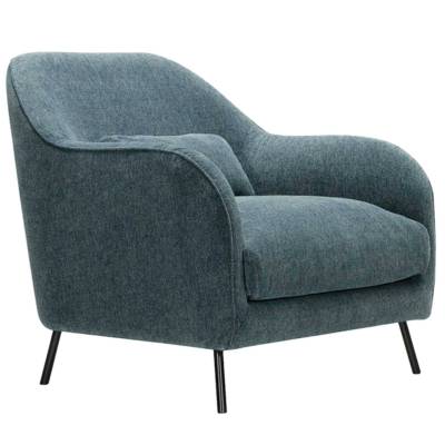 Fauteuil KARIN / H. 85 cm / Tissu Stipa / Turquoise