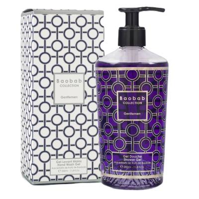 Gel douche GENTLEMEN / Rhum-Safran-Labdanum / Verre bleu marine / 350 ml / Baobab