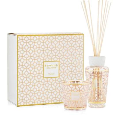 Coffret diffuseur et bougie WOMEN - MY FIRST BAOBAB / Magnolia-Rose-Musc / Verre or et rose / 250 ml / Baobab