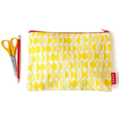 Trousse medium jaune en coton bio - DEUZ