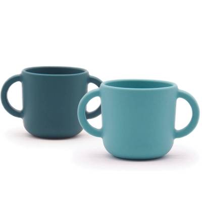 Gobelet Deux Poignee BAMBINO / 15 cl / Turquoise - Bleu / Ekobo