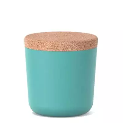 GUSTO BIOBU Petit bocal en bambou bleu lagon avec couvercle en liège - Ekobo