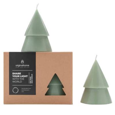 Coffret 2 bougies sapin de Noël XMAS TREE / H 10 x Ø 7,5 cm / Vert