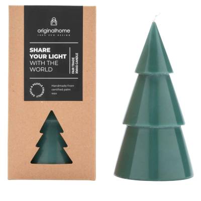 Bougie sapin XMAS TREE M / H 15 x Ø 8 cm / Vert Forêt