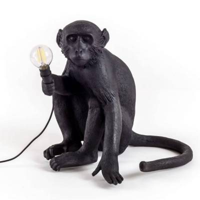 Lampe à poser MONKEY en résine noire Seletti