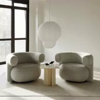 Fauteuil en tissu BURRA Gris / Normann Copenhagen