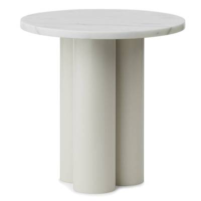 Table d'appoint DIT / Piétement Beige / Plateau Marbre Blanc