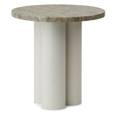 Table d'appoint DIT / Piétement Beige Sable / Plateau Travertin Argent / Normann Copenhagen