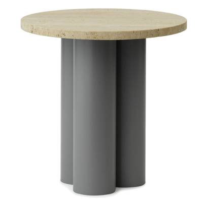 Table d'appoint DIT / Piétement Gris / Plateau Travertin Clair / Normann Copenhagen