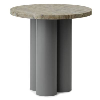 Table d'appoint DIT / Piétement Gris / Plateau Travertin Argent / Normann Copenhagen