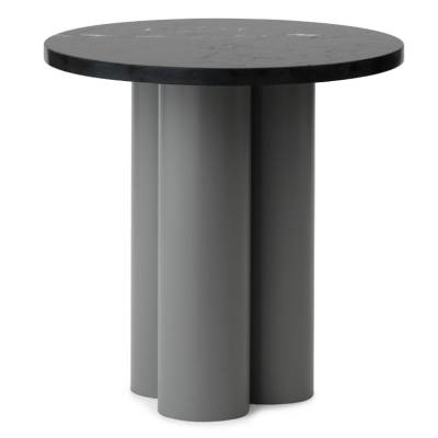 Table d'appoint DIT / Piétement Gris / Plateau Marbre Blanc Noir / Normann Copenhagen