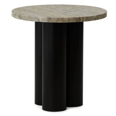 Table d'appoint DIT / Piétement Marron / Plateau Travertin Argent / Normann Copenhagen