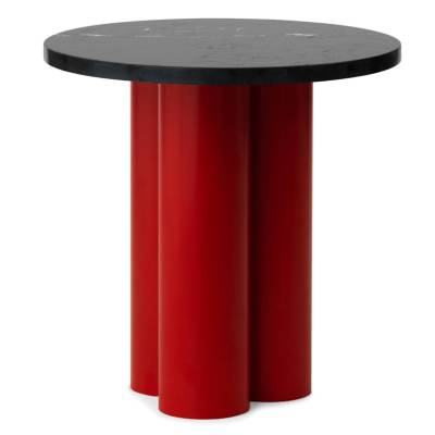 Table d'appoint DIT / Piétement Rouge / Plateau Marbre Noir / Normann Copenhagen