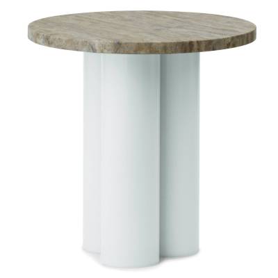 Table d'appoint DIT / Piétement Vert Clair / Plateau Travertin Argent / Normann Copenhagen