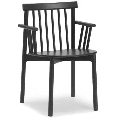 Chaise avec accoudoirs PIND / Frêne teinté noir / Normann Copenhagen