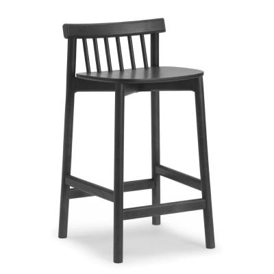 Tabouret de bar PIND / H. assise 65 cm / Frêne teinté noir / Normann Copenhagen