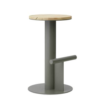 Tabouret de bar POLE / H. assise 65 cm / Bois de Pin et Métal gris / Normann Copenhagen