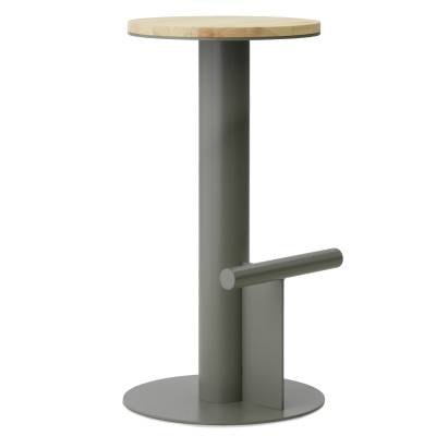 Tabouret de bar POLE / H. assise 75 cm / Bois de Pin et Métal gris / Normann Copenhagen