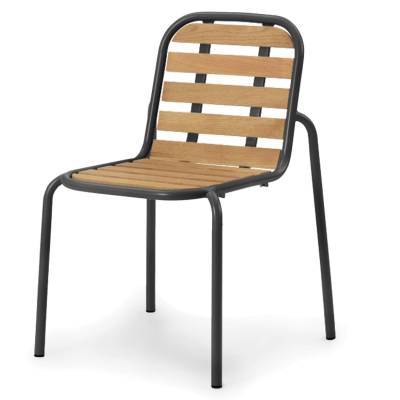 Chaise outdoor VIG / H. assise 46 cm / Métal et Bois / Noir / Normann Copenhagen