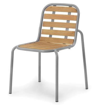 Chaise de jardin VIG / H. assise 46 cm / Métal et Bois / Gris / Normann Copenhagen