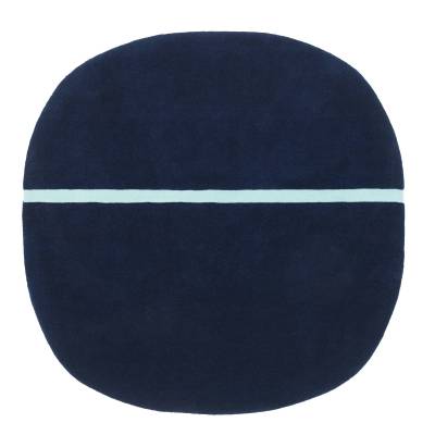 Tapis ovale en laine OONA / 140x140 cm / Bleu / Normann Copenhagen