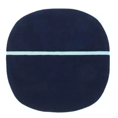 Tapis ovale en laine OONA / 140x140 cm / Bleu / Normann Copenhagen