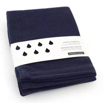 Lot de 2 serviettes de bain BANO GUEST TOWEL / Coton Bio Midnight Blue