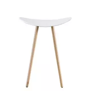 Tabouret COMA WOOD / Hauteur 50 cm / Chêne et Blanc