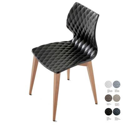 Chaise de cuisine UNI 562 / Noir – Bois / Et al.