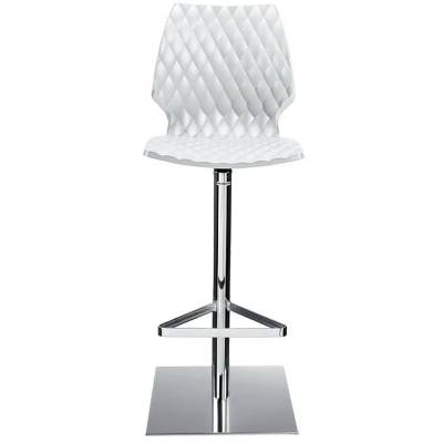 Tabouret de bar UNI 380 / Blanc – Chrome / Et al.