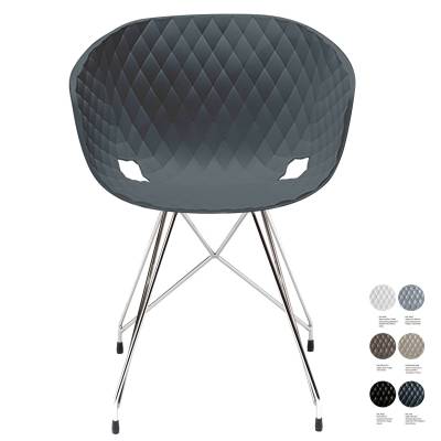 Fauteuil design UNI-KA 596 / Anthracite-Chrome / Et al.