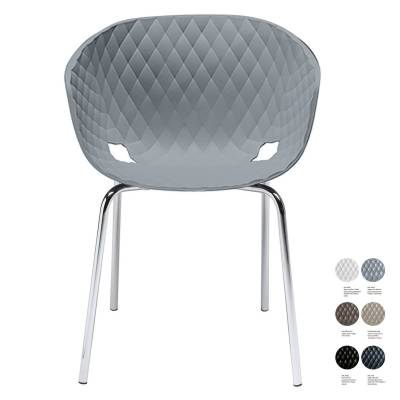 Fauteuil d’intérieur UNI-KA 594 / Gris - Chrome / Et al.