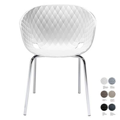 Fauteuil d’intérieur UNI-KA 594 / Blanc-Chrome / Et al.