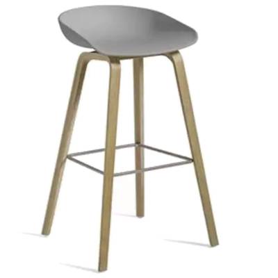 Tabouret de bar ABOUT A STOOL AAS 32 / Plastique et piètement bois - H 75 ou 65 cm