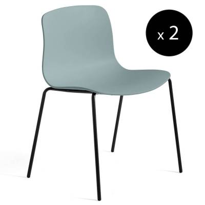 HAY / Chaise AAC16 bleu dusty - pieds noir